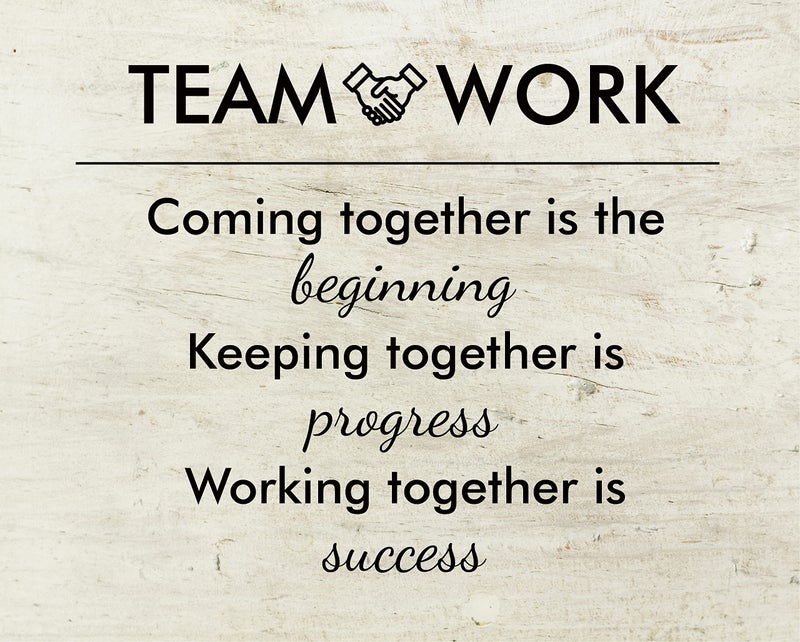 Paintio Teamwork Coming Together Is The Beginning Office Wall Art Decor Prints - Unframed 8x10 - Motivational Quotes Pictures for Office - Posters with Inspirational Sayings - Image 1